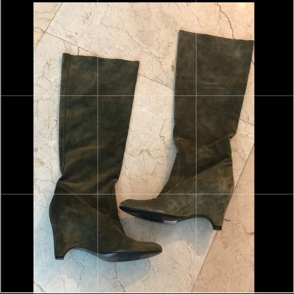 Roberto Del Carlo Suede Wedge Boots - Picture 1 of 16